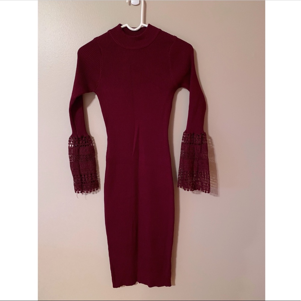 Main Strip burgundy dress